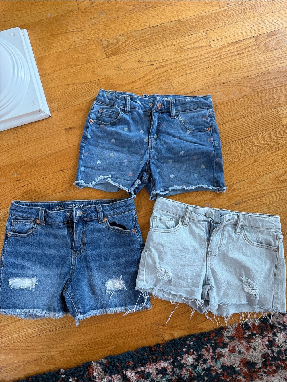 Cat & Jack Women’s Denim Shorts - Dark Blue, Medium Blue, Light Blue 10/12